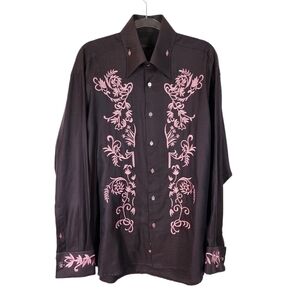 AXXESS HIGH COLLAR EMBROIDERED SHIRT